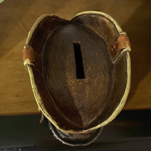 NWOT Rustic Cowboy Boot Bank with American Flag! - Picture 3 of 7